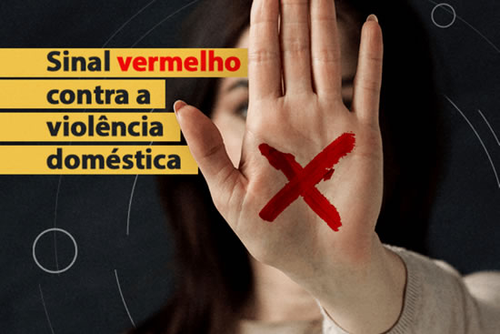 Sinal vermelho contra a violência doméstica